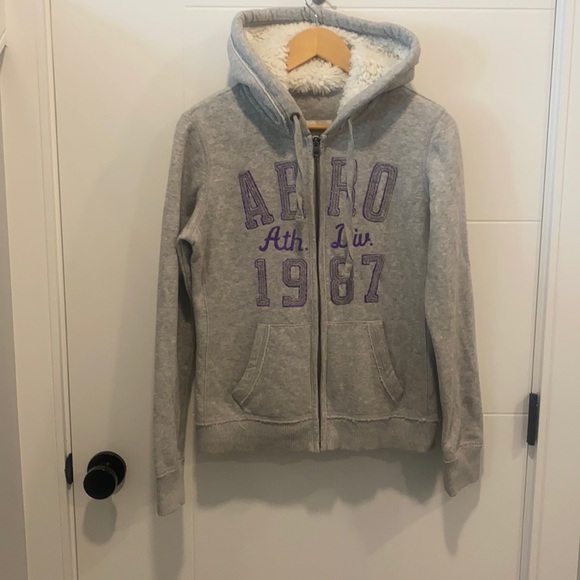 💥3/$20💥 Aeropostale gray zip up hoodie size large - Picture 1 of 13